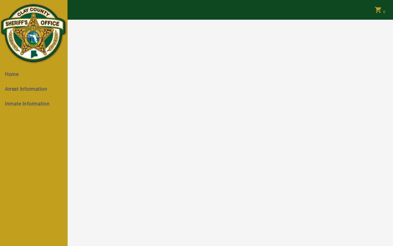 Clay County released inmate catalog search controls and result fields