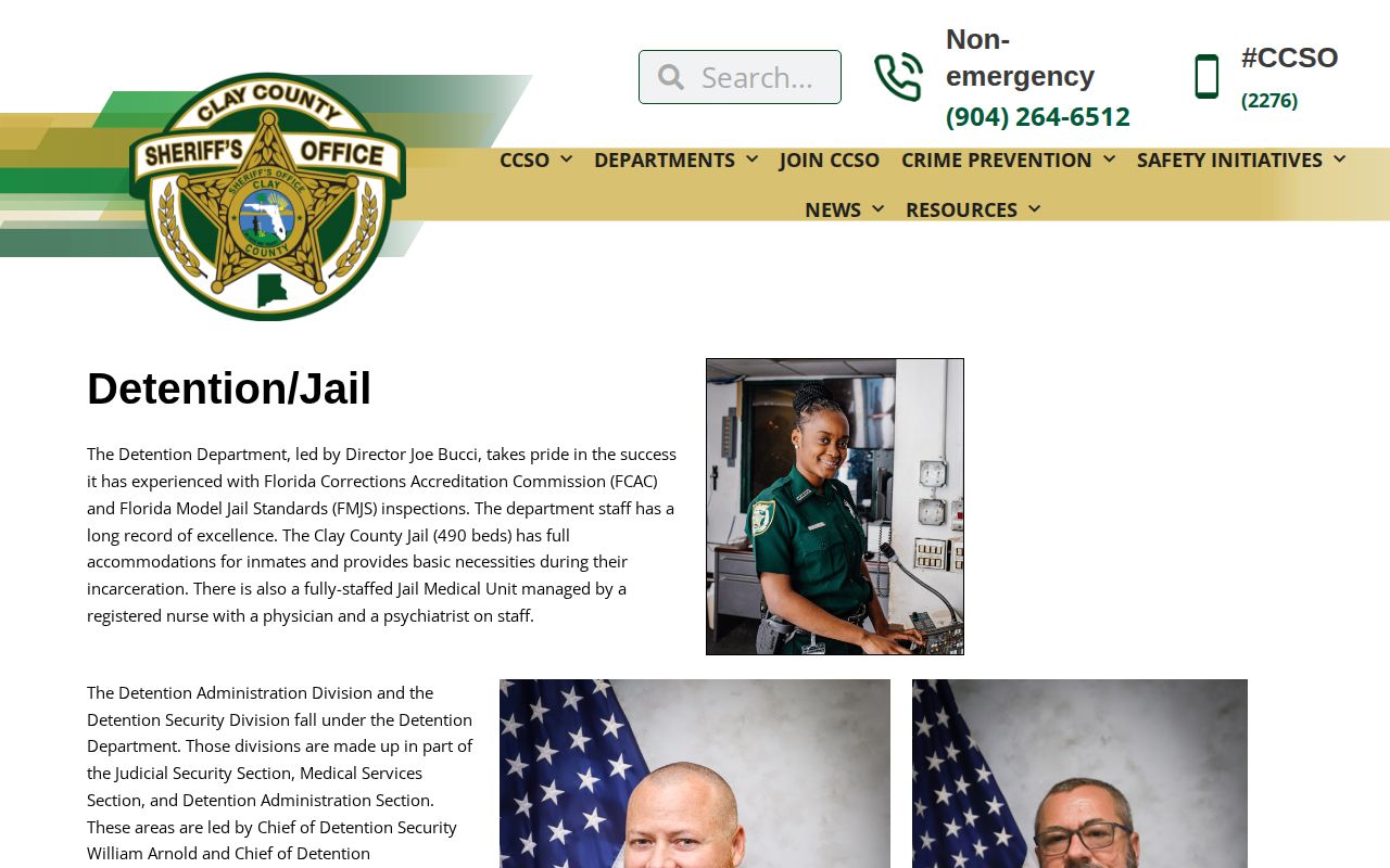 Clay County Jail official release and inmate information page