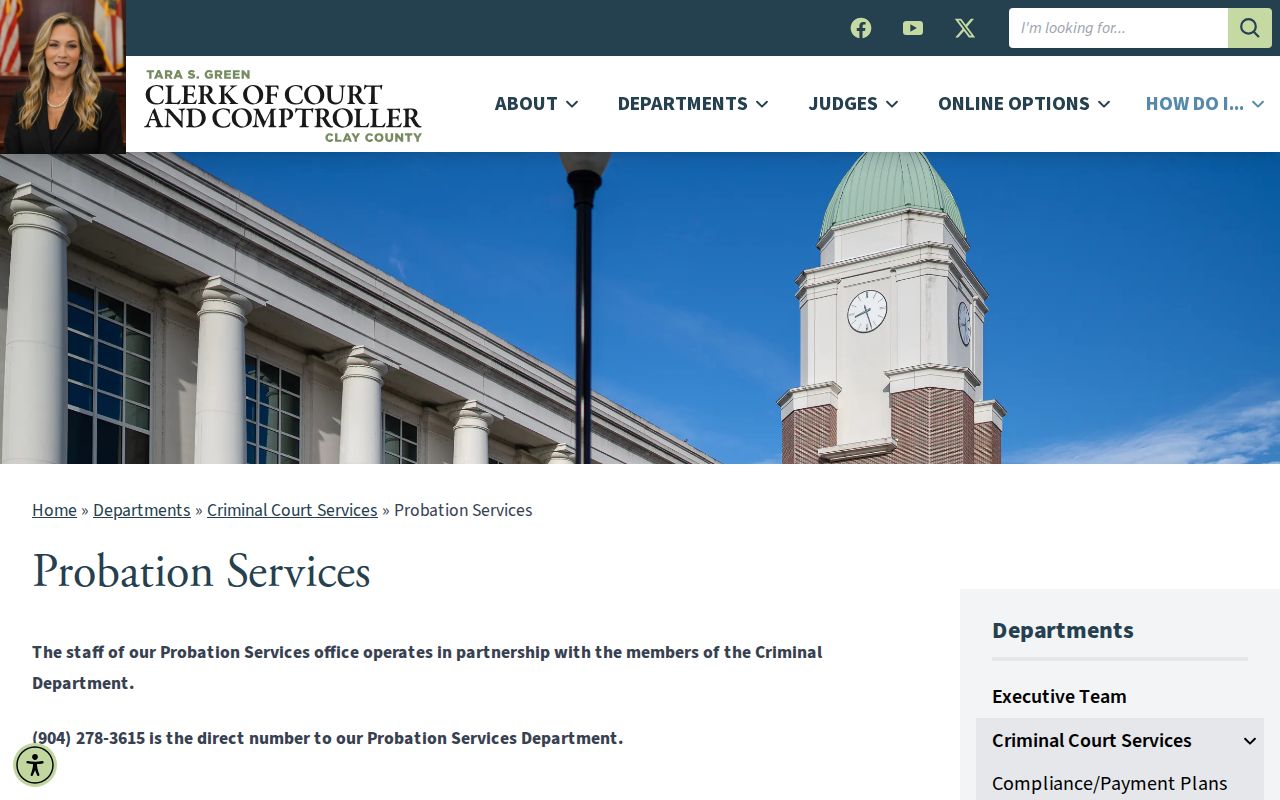 Clay County parole and probation office responsibility split