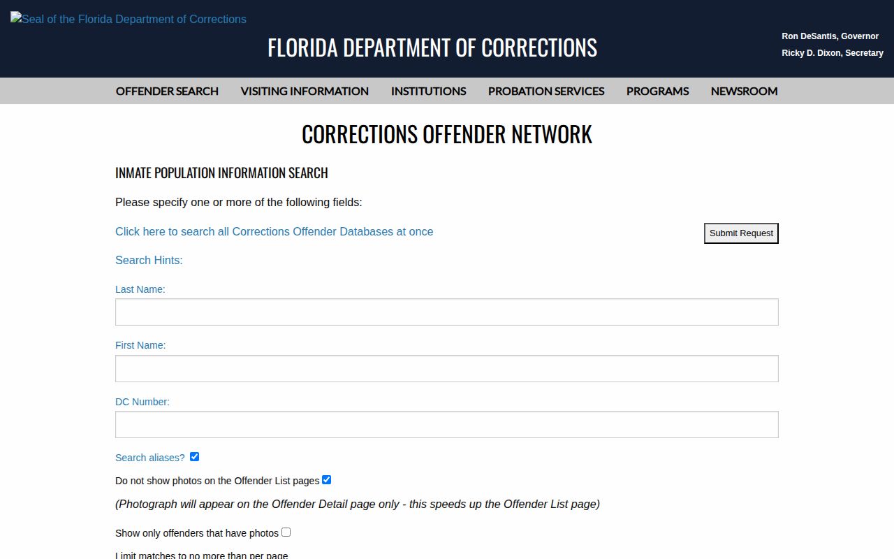 Clay County projected release date current FDC population search
