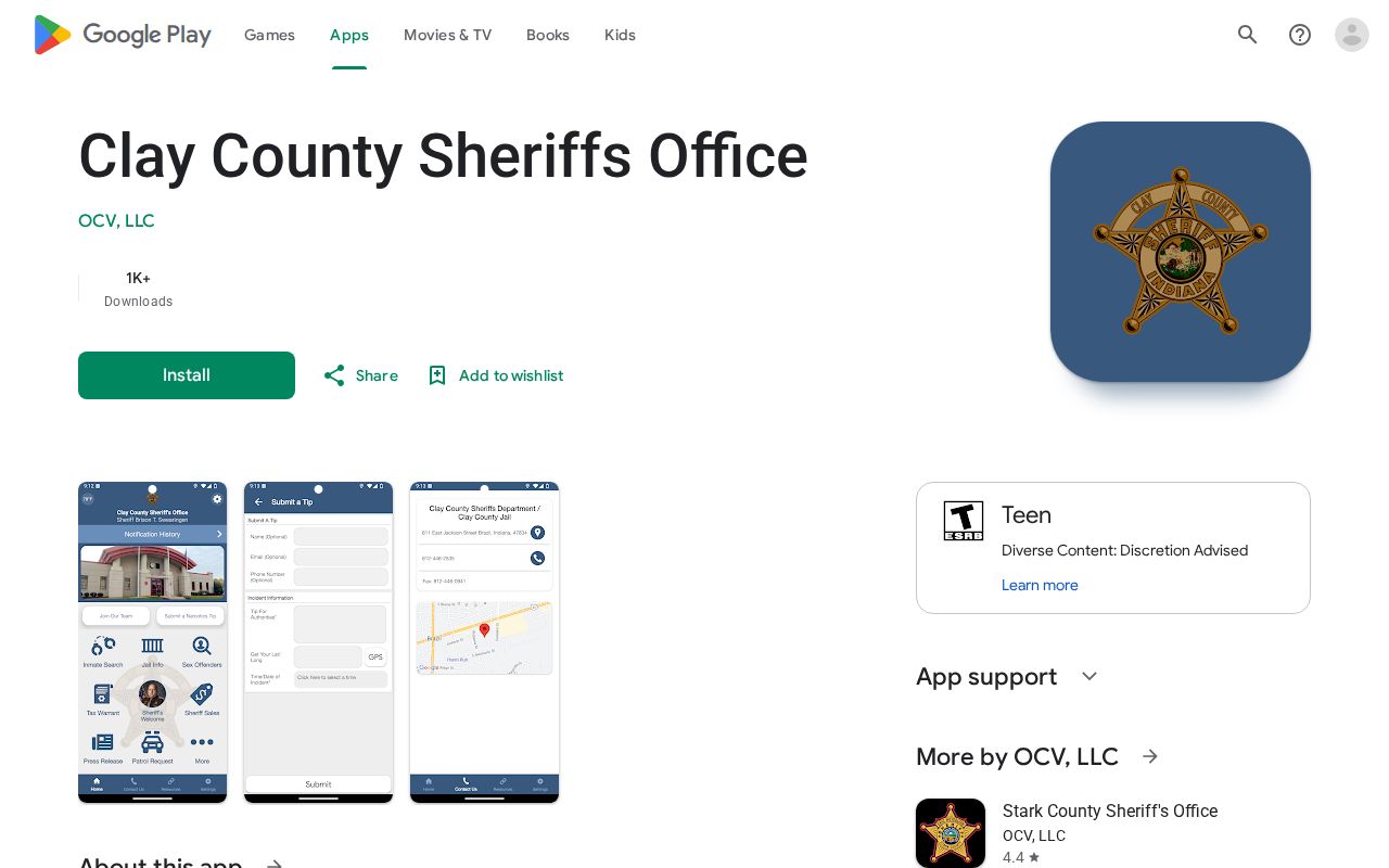 Clay County Sheriff mobile app store description